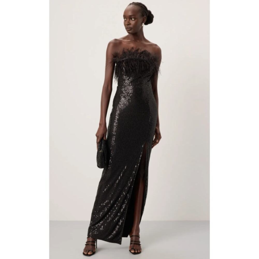 Elle Zeitoune Slone Sequin Dress In Black Size M